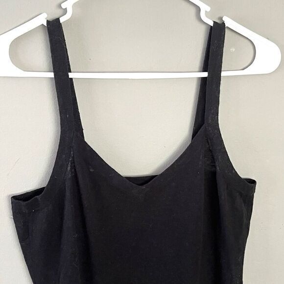 James Perse Los Angeles Linen Blend Little Black Dress Size1(S)  V-Neck Pullover - Picture 2 of 7